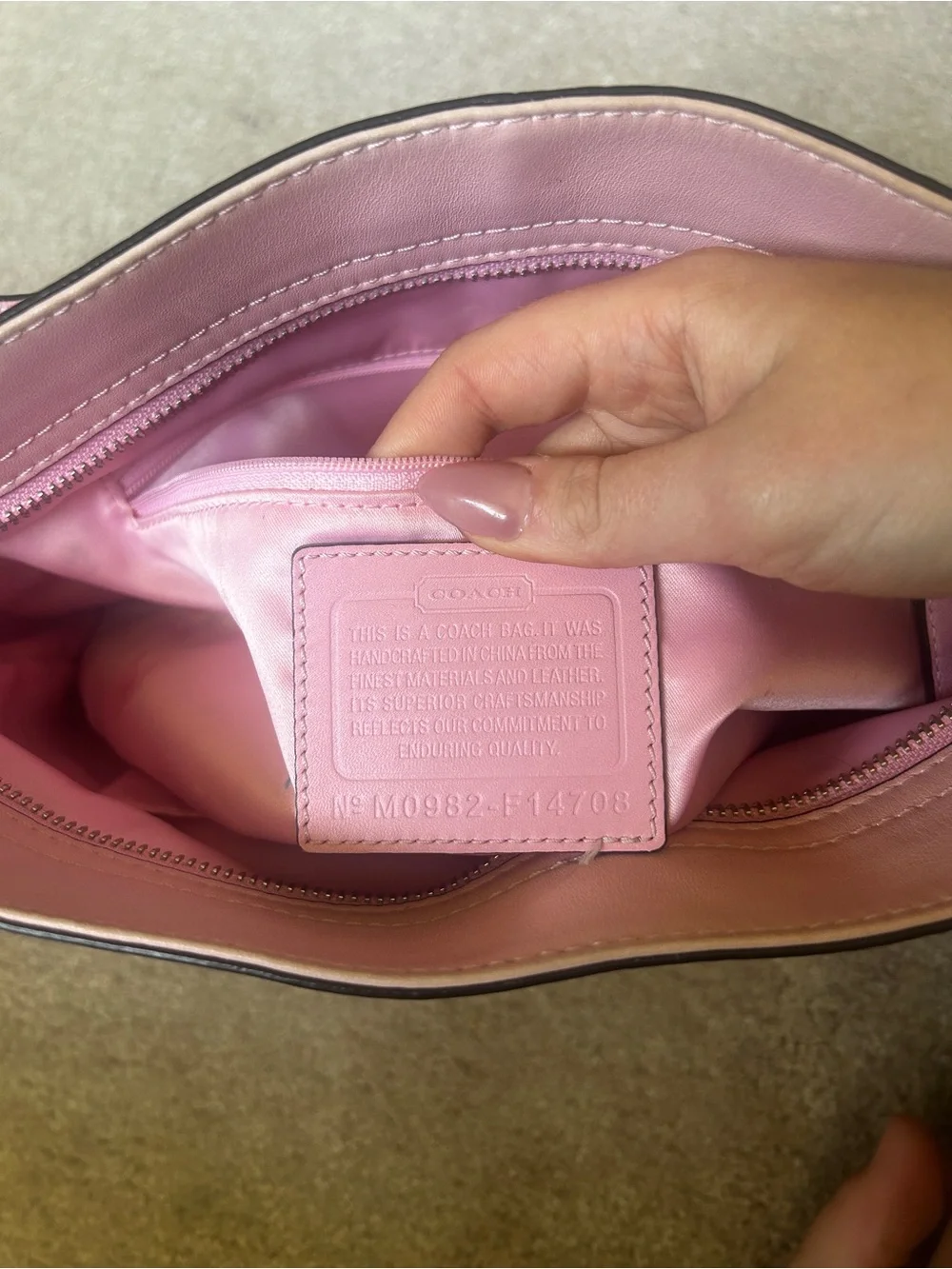Coach Signature Canvas Shoulder Bag in Pink and Khaki